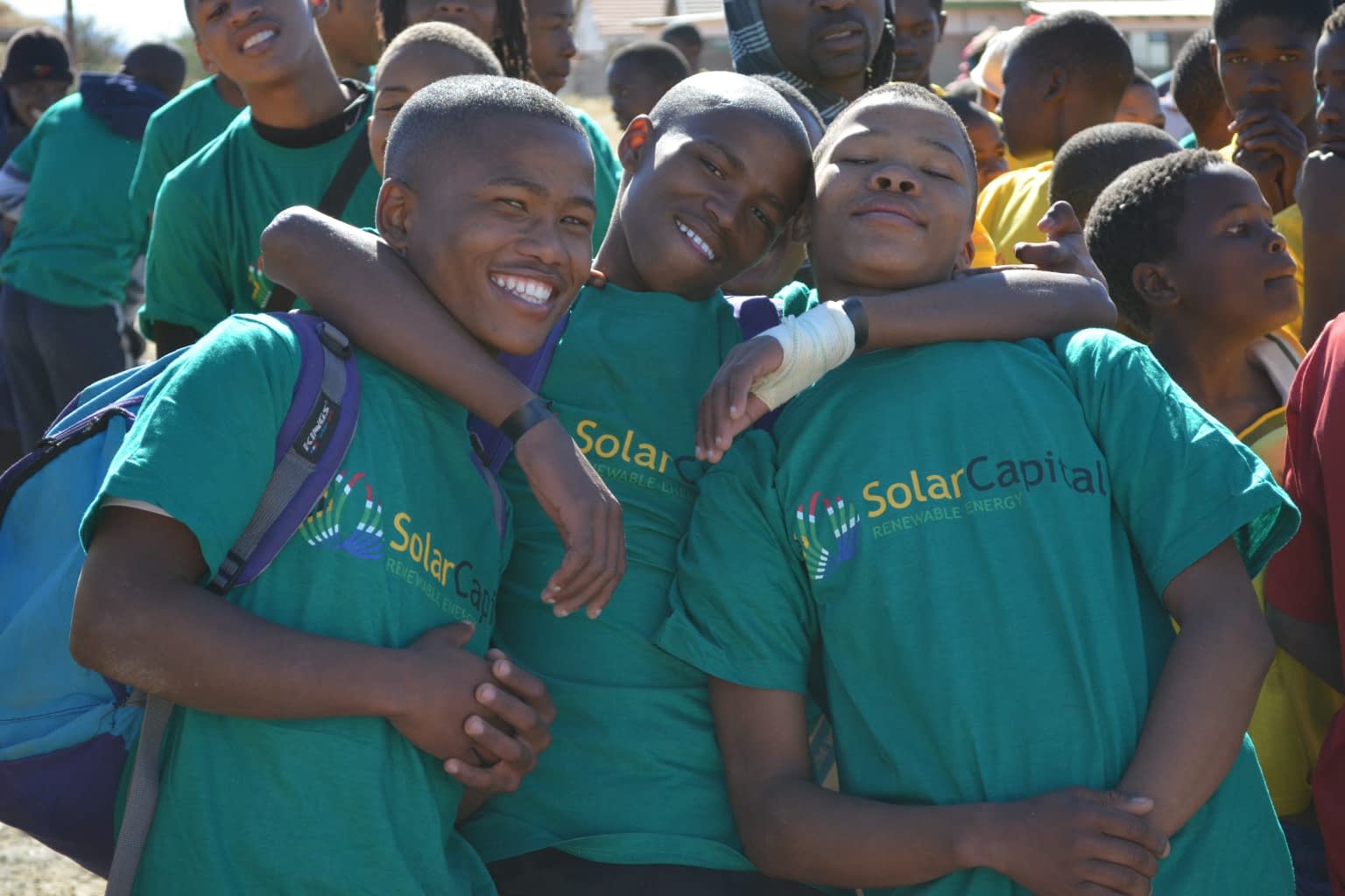Photo of Students in De Aar Wearing Solar Capital T-Shirts